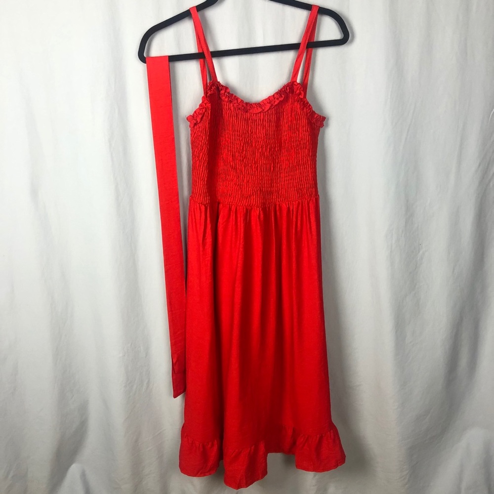 NWOT Shirred Red Dress